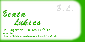 beata lukics business card